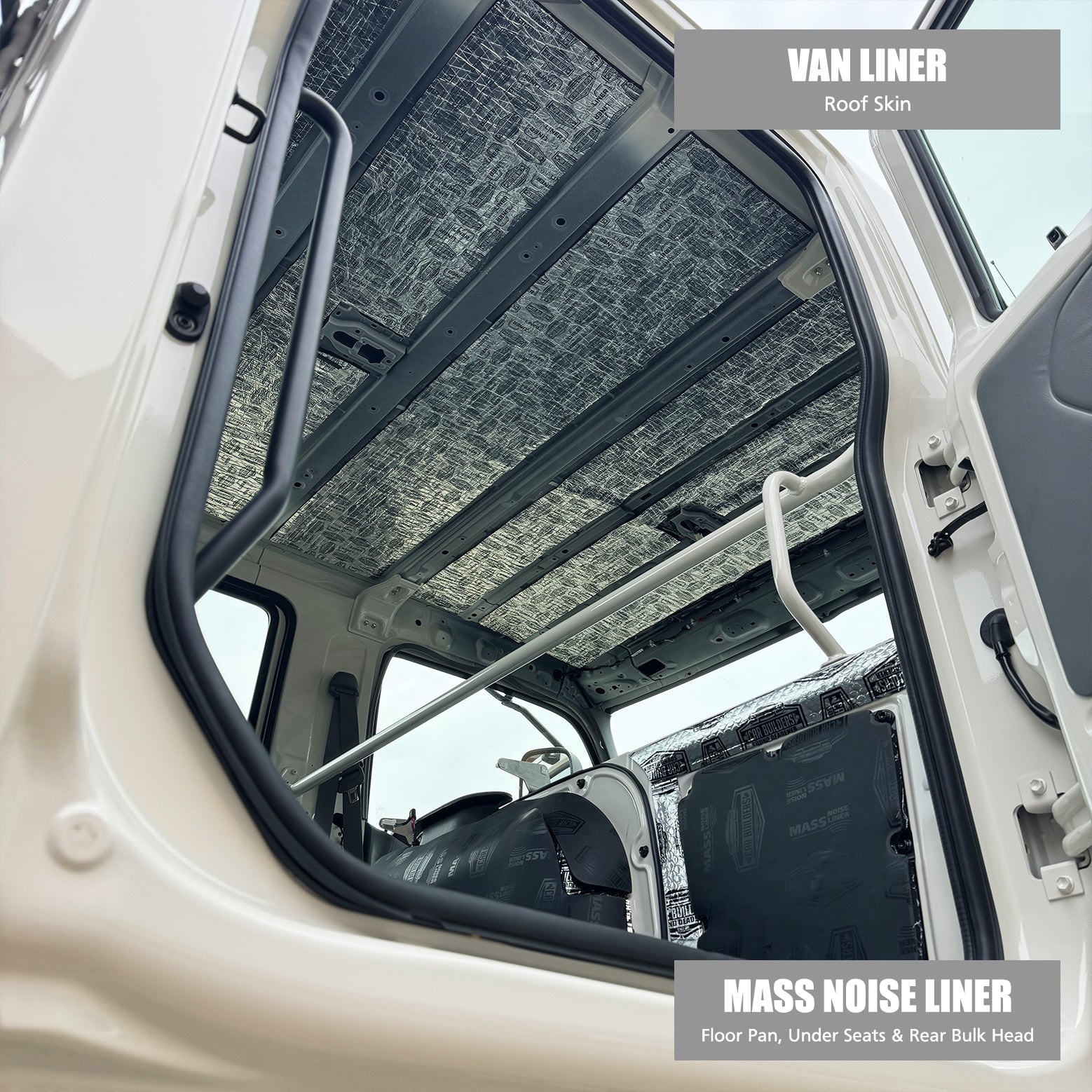 View through the Hino door of the finished roof and black floor liner