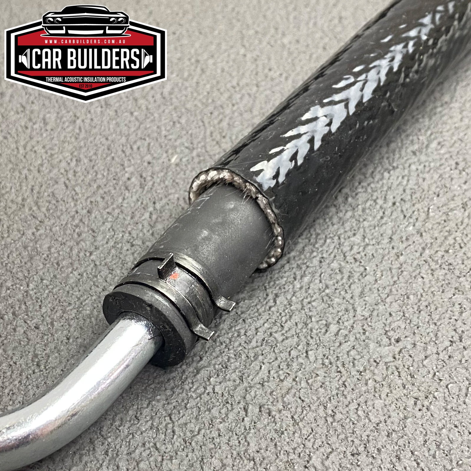 Hot Sleeve fitted over a hard line with the end sealed
