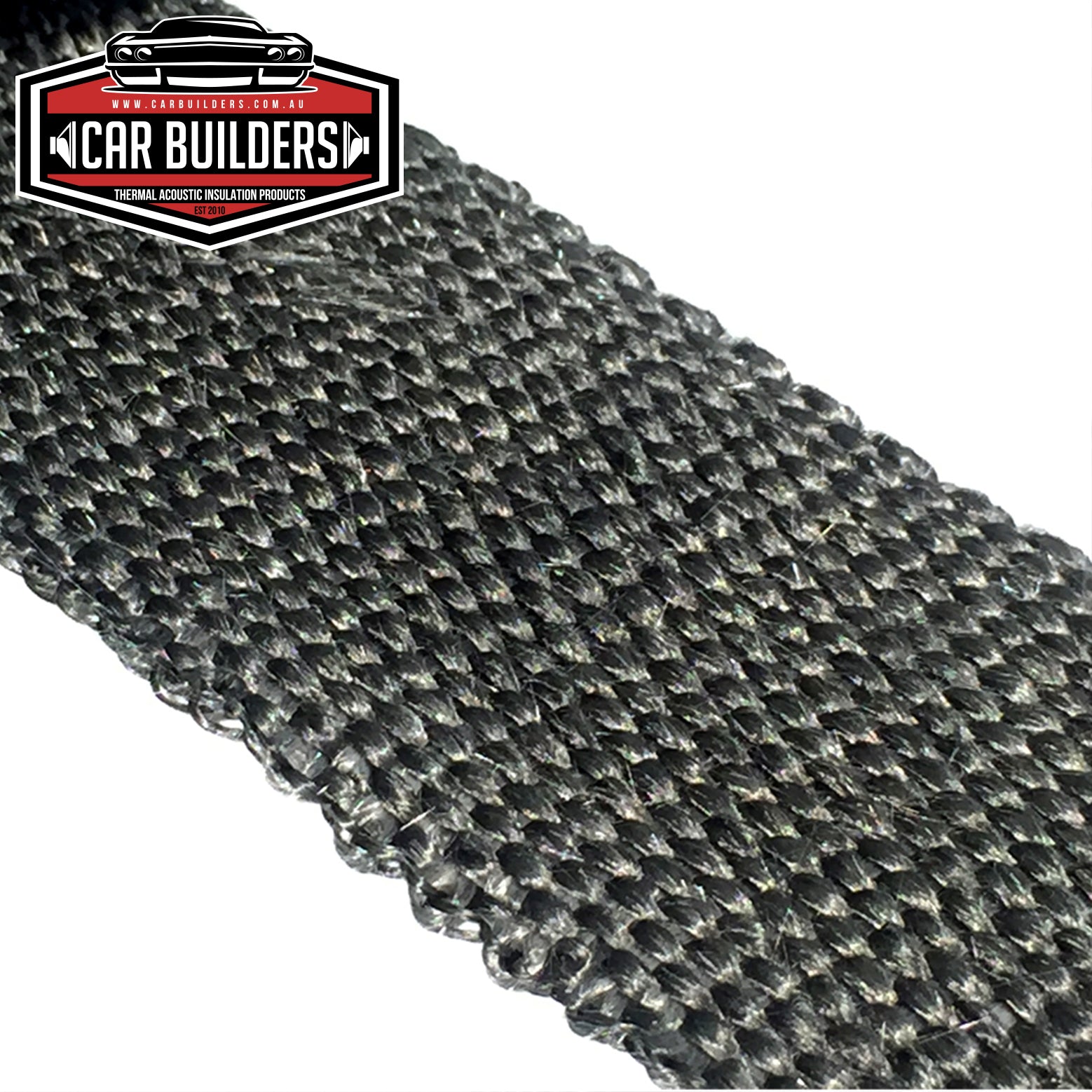Close up of the tight weave of Car Builders black titanium wrap