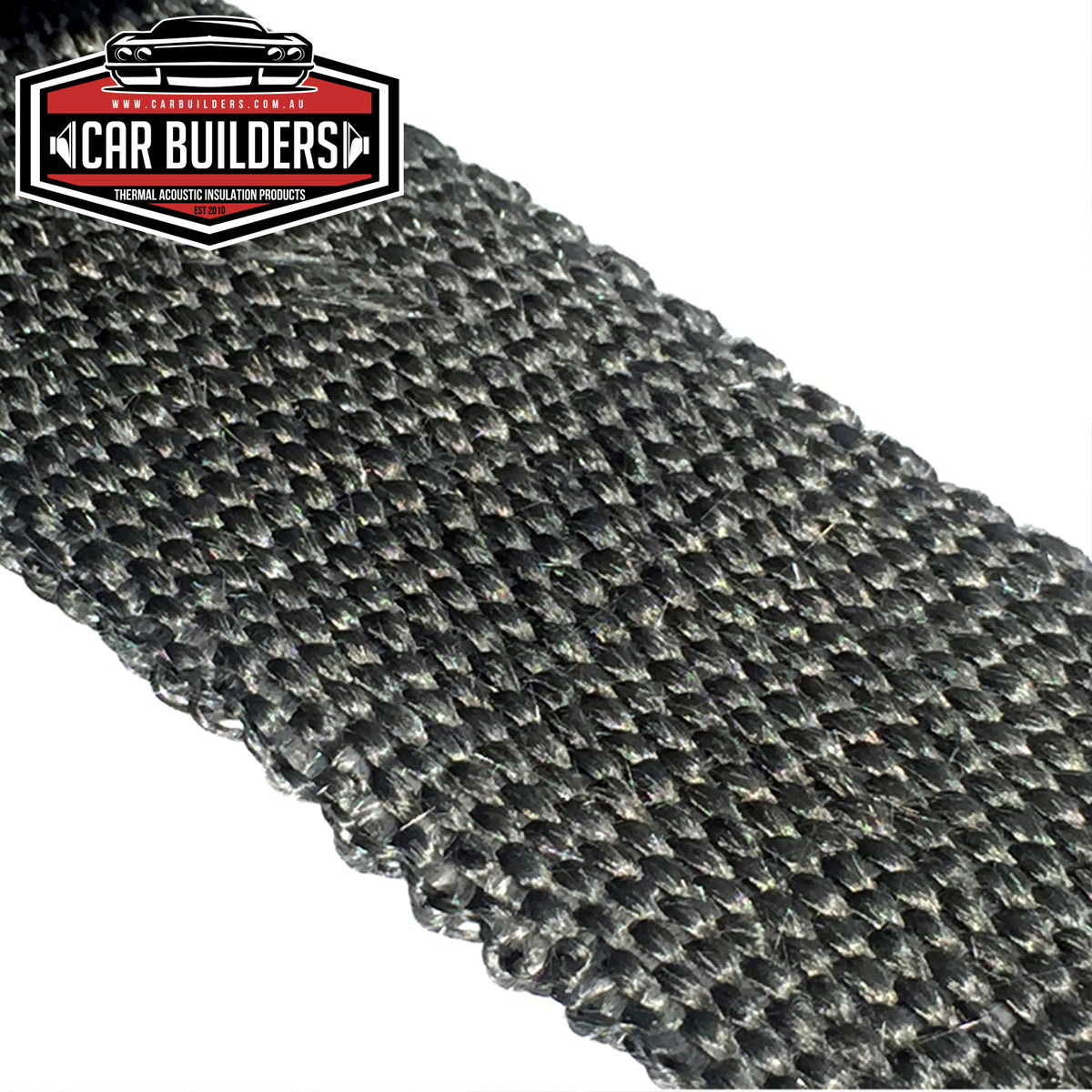 Close up of the tight weave of Car Builders black titanium wrap