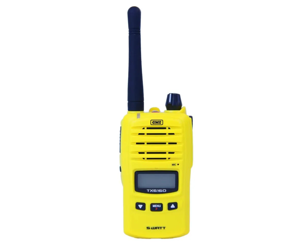 GME TX6160XY 5/1 Watt Handheld UHF Radio IP67 Yellow