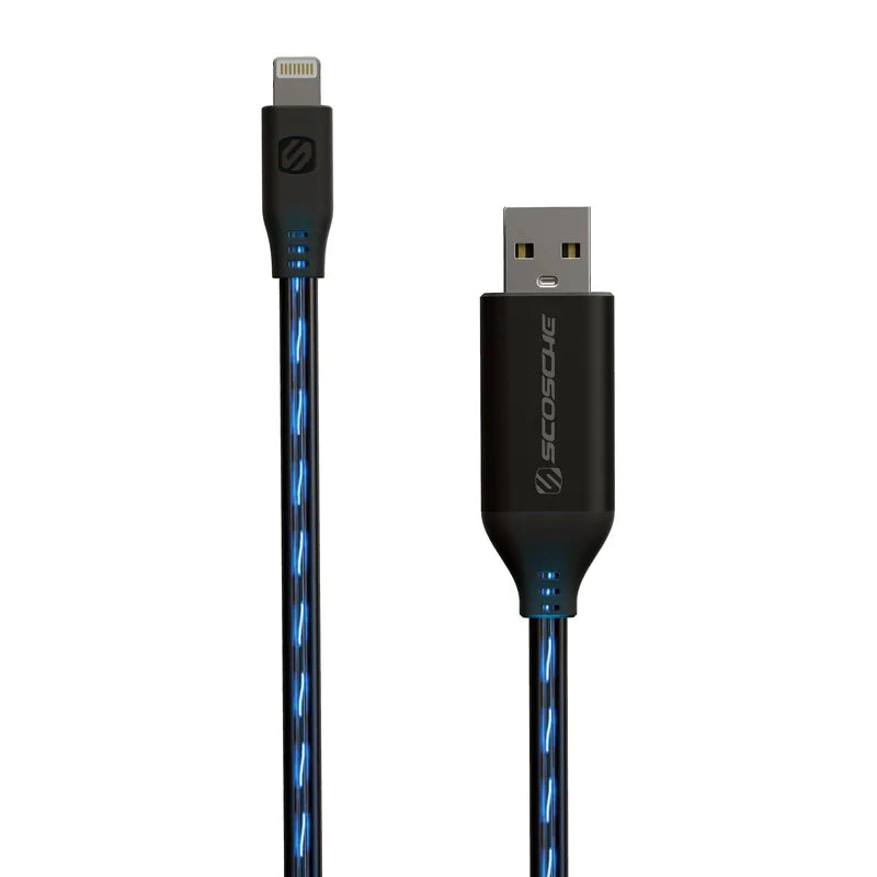 Scosche i3FLOA StrikeLine Flo - Charge & Sync Cable w/ Flowing Charge LED for Lightning USB Devices