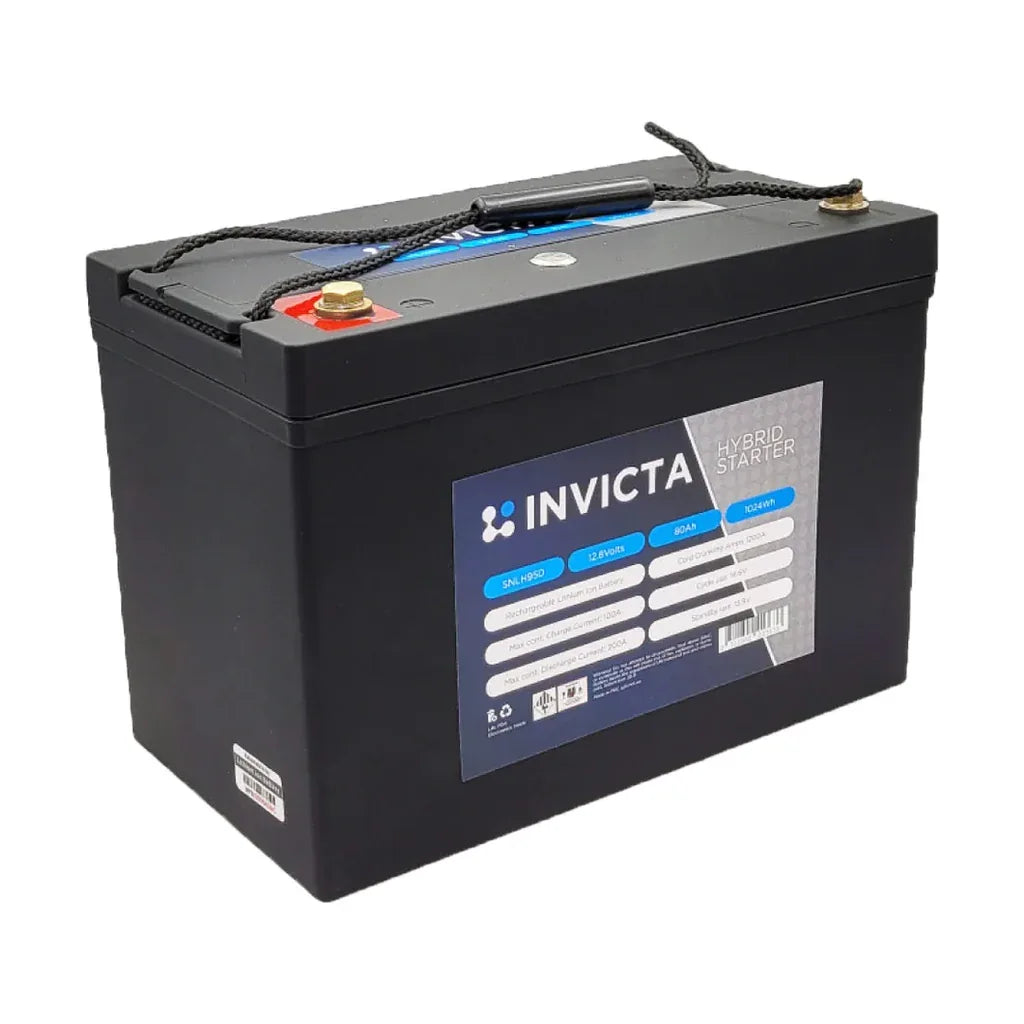 Invicta SNLH95D Hybrid LiFePO4 12V 80Ah 1200CCA Starter Battery