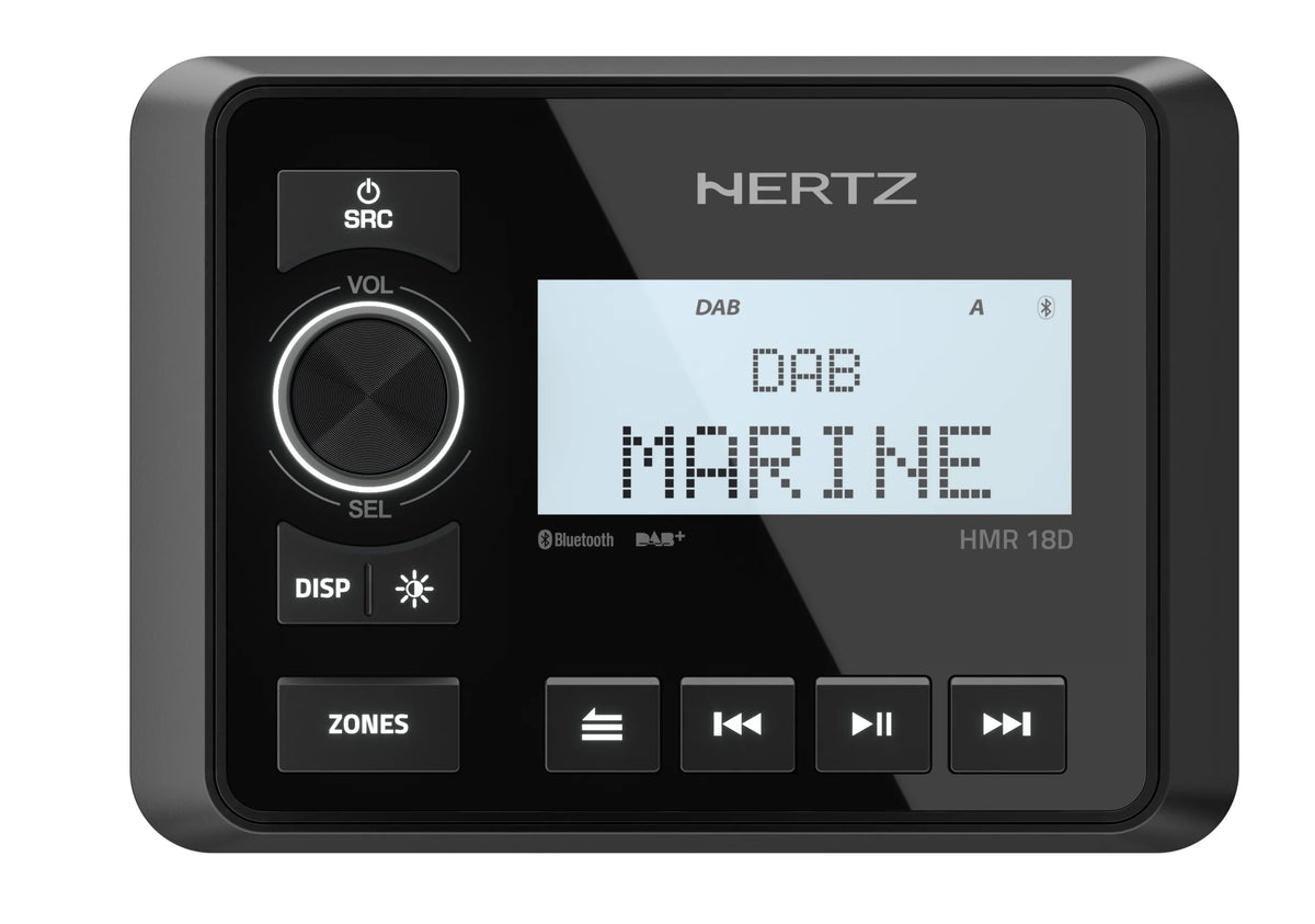 Hertz HMR 18 Marine Source Unit IP66 Bluetooth 5.0 Dual Zone