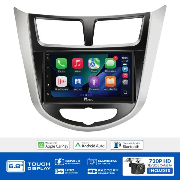 Aerpro AX8074K 6.8" Wireless CarPlay Kit Hyundai Accent 2011-2015