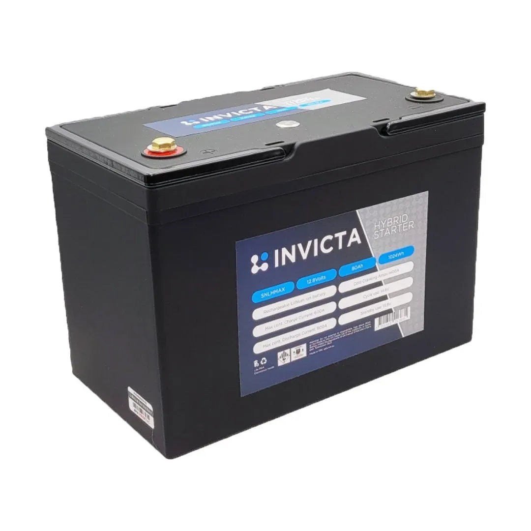 Invicta SNLHMAX Hybrid LiFePO4 12V 80Ah 1400CCA Starter Battery
