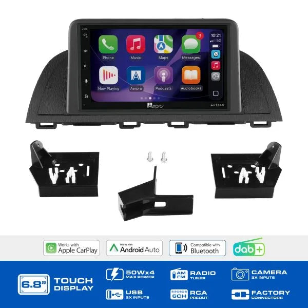 Aerpro AM8462K 6.8in Multimedia Receiver Kit for Mazda 3 2013-2016