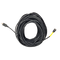 GNET 9m rear camera cable coiled, plugs at both ends and a yellow sleeve, black background