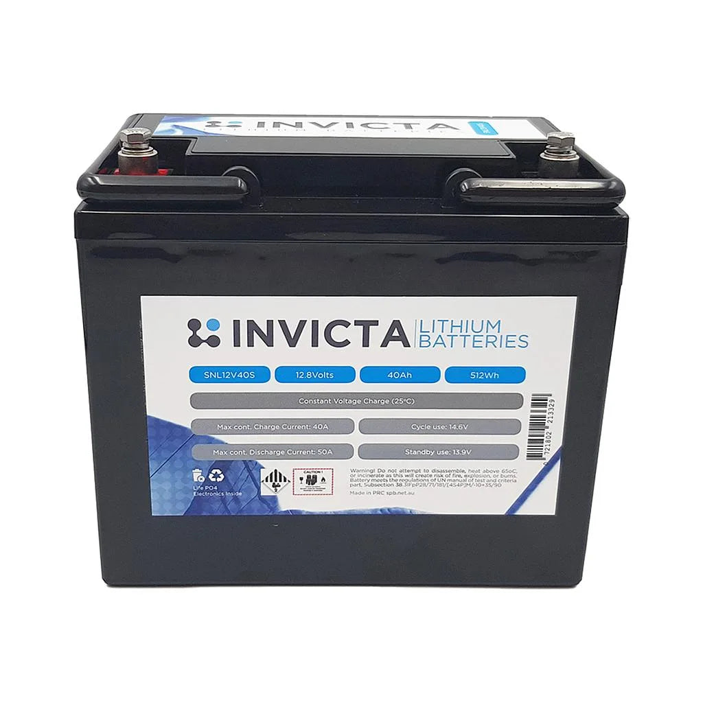 Invicta SNL12V40S 12V 40Ah LiFePO4 Deep Cycle Battery