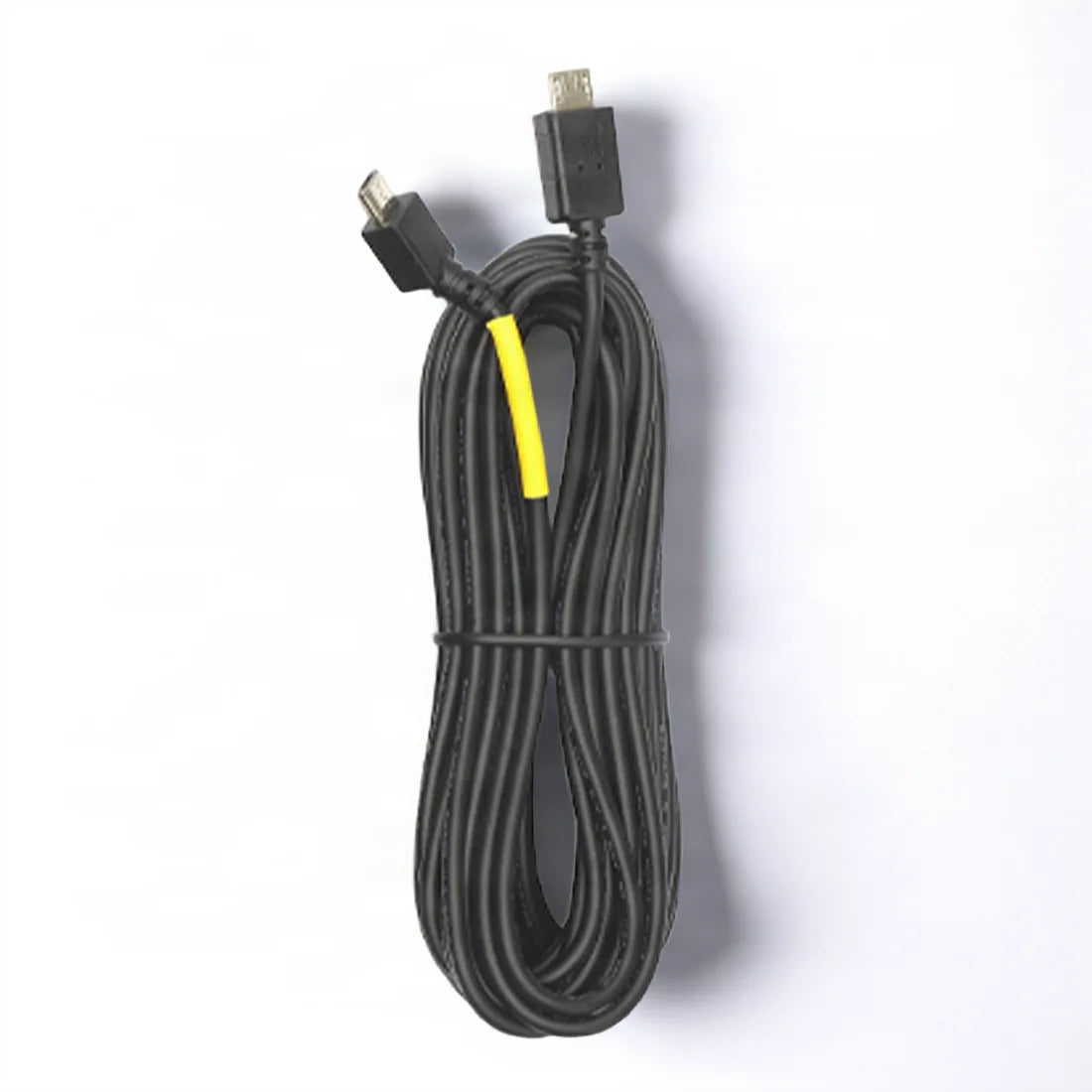 GNET 6m rear camera cable bundled on a white background, yellow sleeve near the plugs