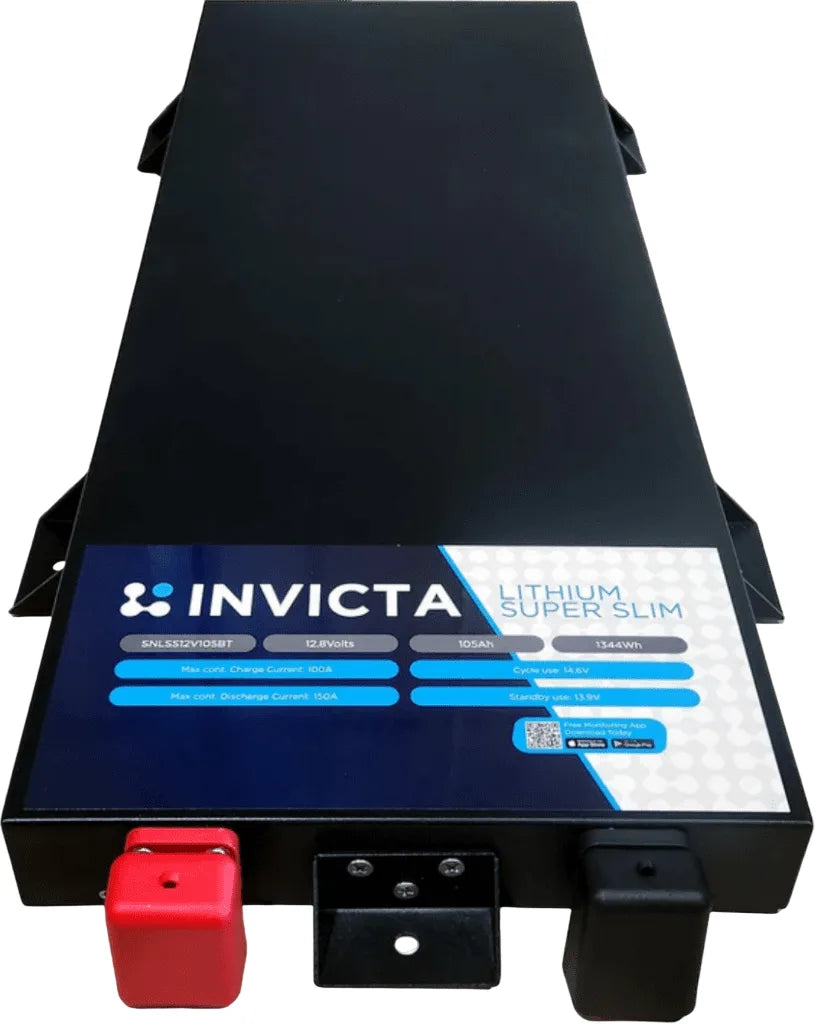 Invicta SNLSS12V105BT Super Slim 12V 105Ah LiFePO4 Battery