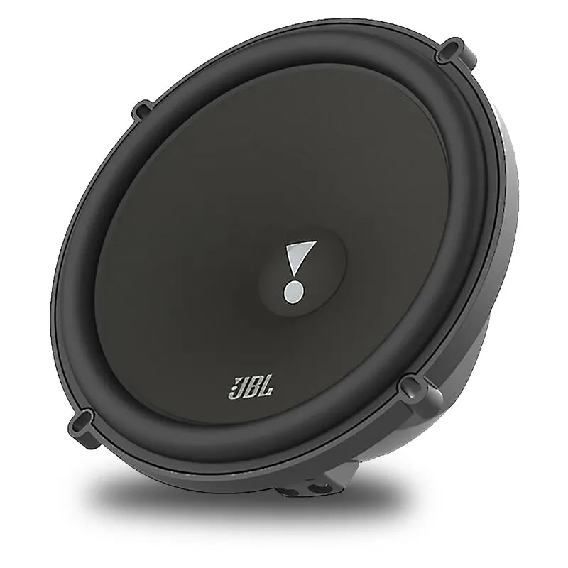 single JBL 6.5" component speakers displaying exposed black cone design and tweeter elements.