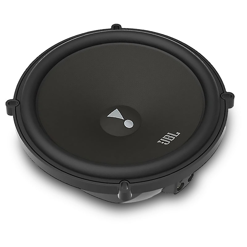 JBL 6.5-inch 2-way car component speakers with visible black cones and tweeters, no grilles attached.