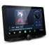Kenwood DMX9724XS  10.1" Head Unit  Apple CarPlay & Android Auto side view of  multimedia system display with interface elements on a white background