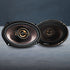 Kenwood 6x9" 5-way car speakers pair featuring black finish and diamond array cone design.