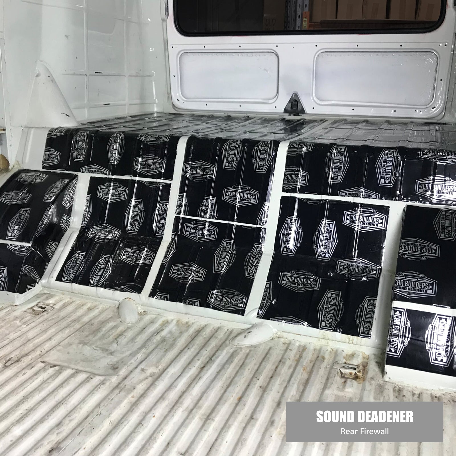 Kombi rear firewall covered in Stage 1 Sound Deadener