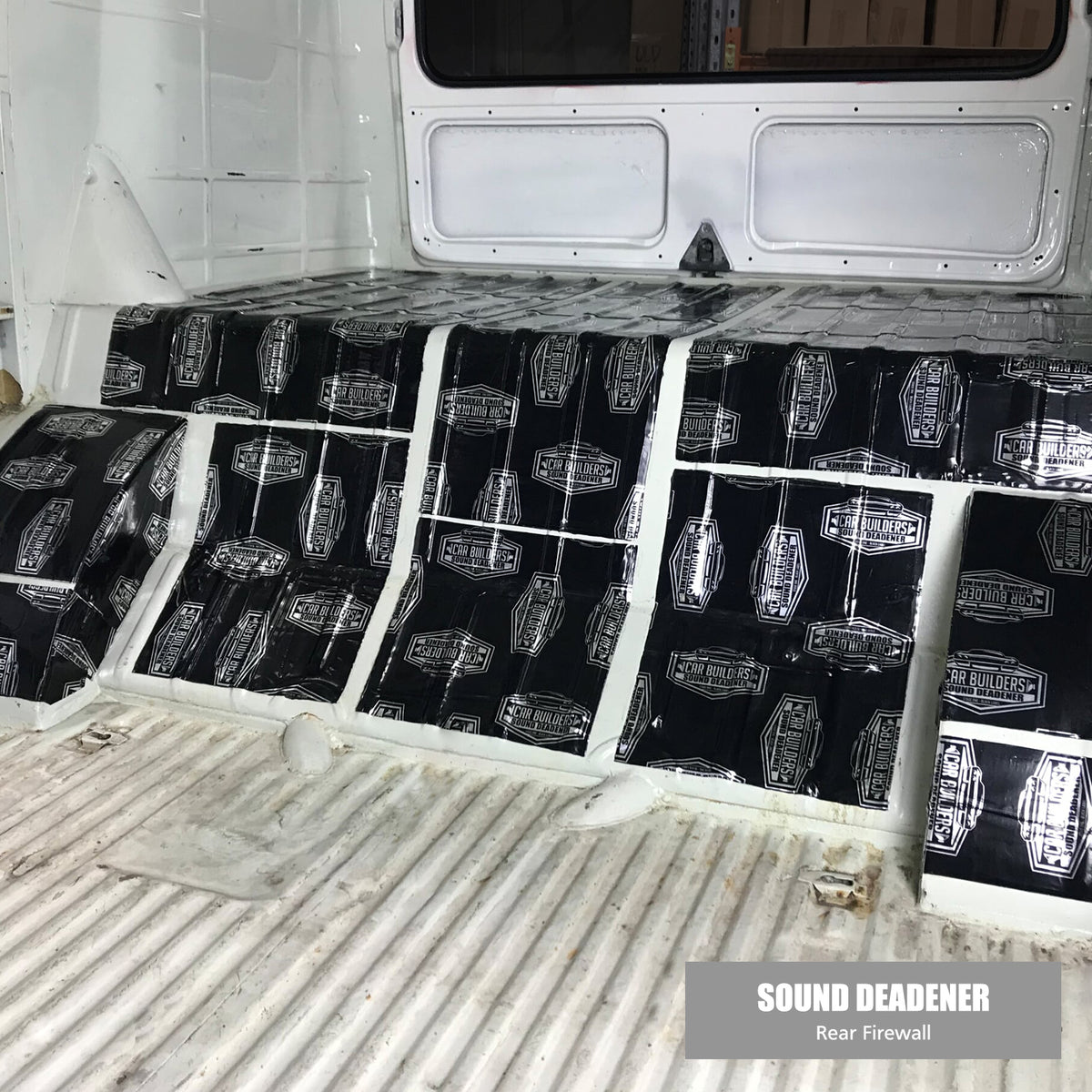 Kombi rear firewall covered in Stage 1 Sound Deadener