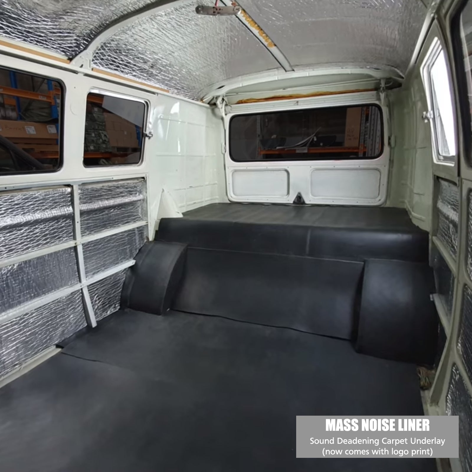 Mass Noise Liner laid as a carpet underlay in a Kombi cab