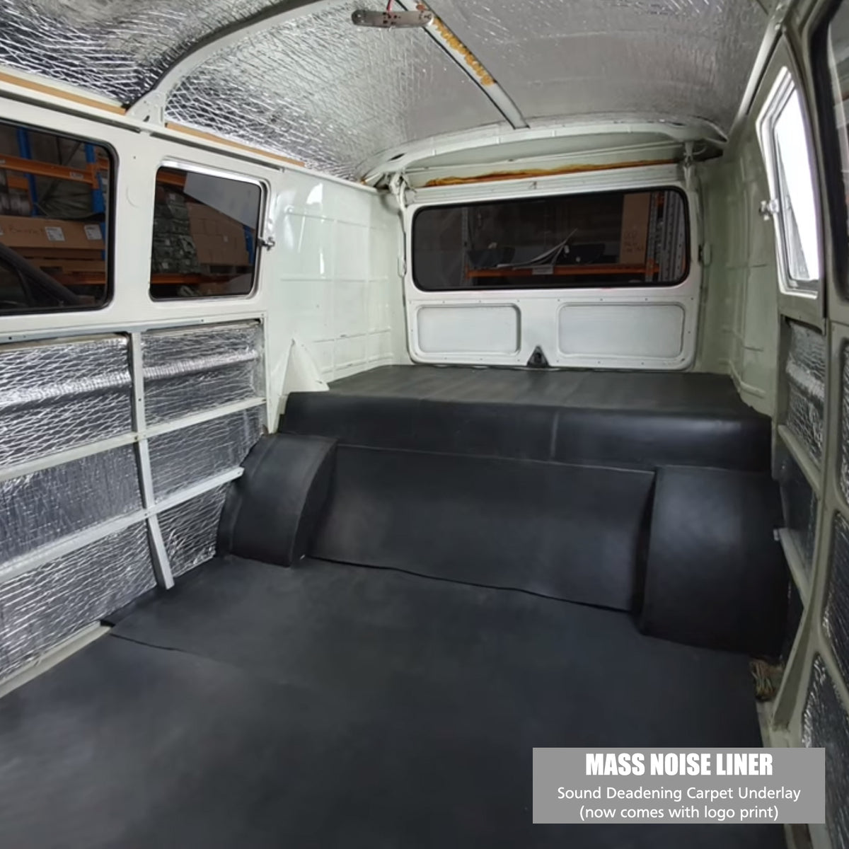 Mass Noise Liner laid as a carpet underlay in a Kombi cab