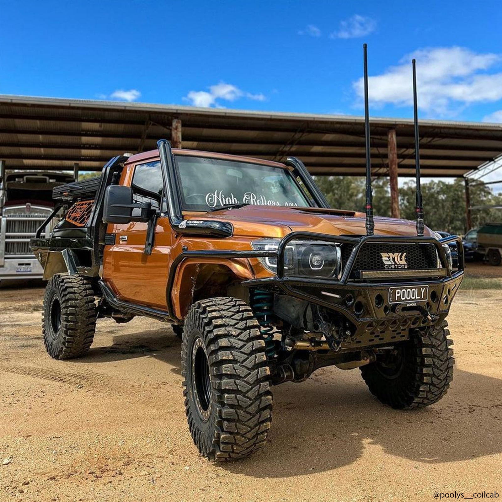 Orange LandCruiser 79 Series single cab