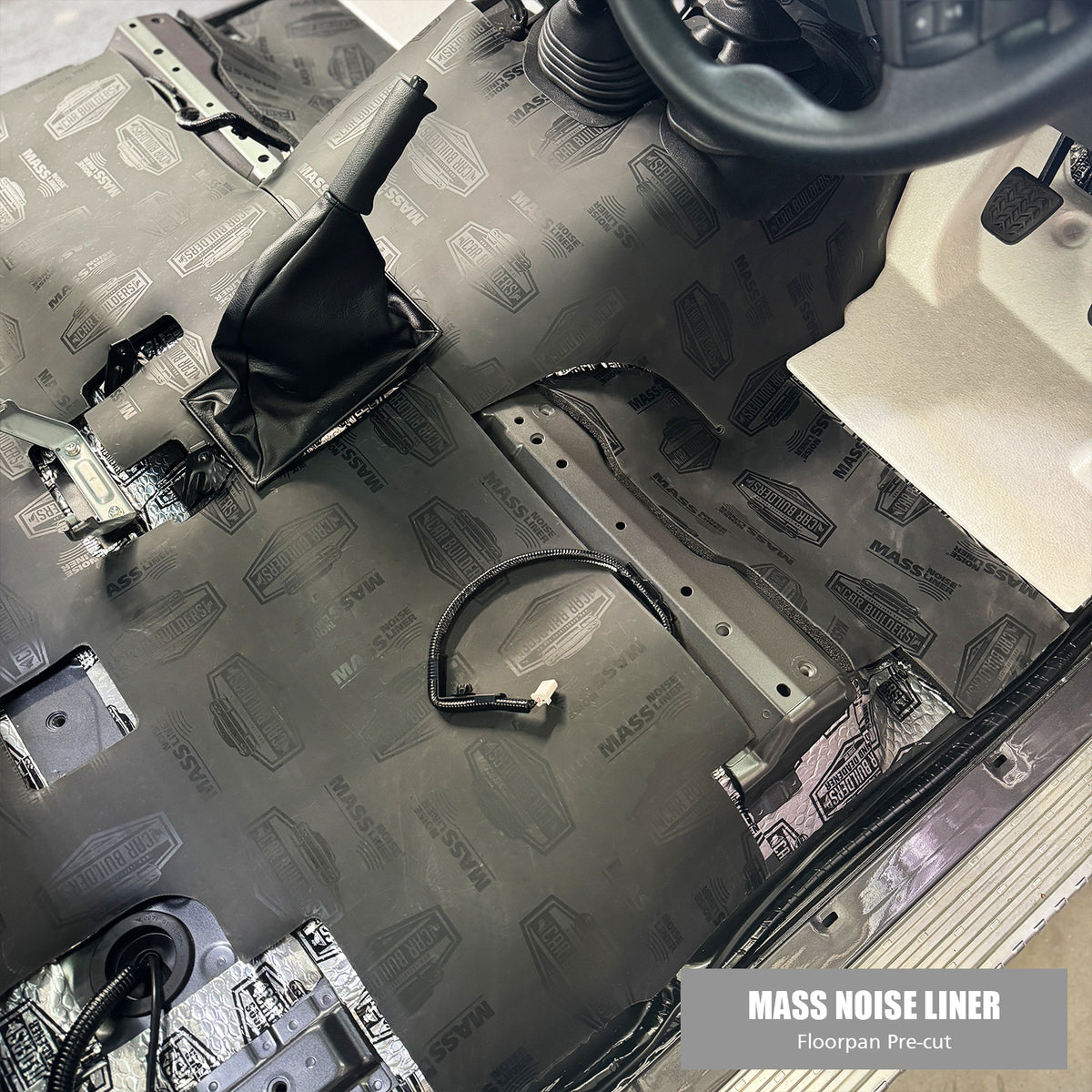 Pre cut Mass Noise Liner fitted to a 79 single cab floor