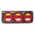 LED Autolamps MAXILAMPC3XRWB 12/24V Maxilamp Stop/Tail/Indicator/Reverse/Reflector Combo Lamp featuring a black chrome housing with red and white lights visible.