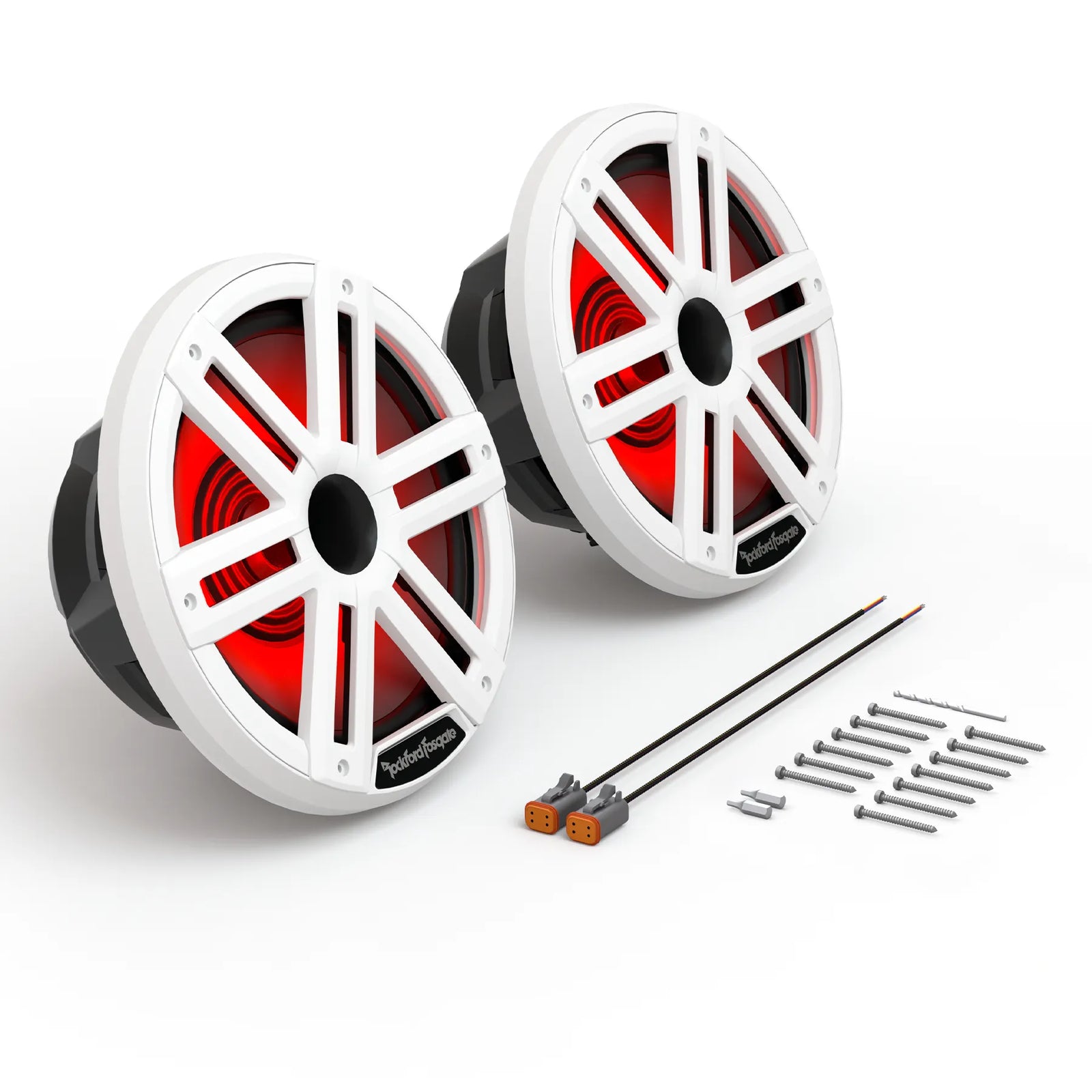 Rockford Fosgate M2-10H M2 10 Inch Color Optix 2-Way Horn Loaded Marine Speaker - White (Pair)