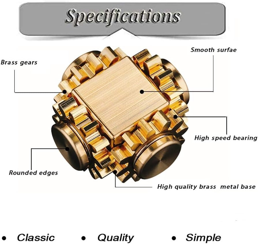 ADHIX ADXGLOW - Metal Fidget Spinner Gears Linkage Anti-Stress Relief Toy