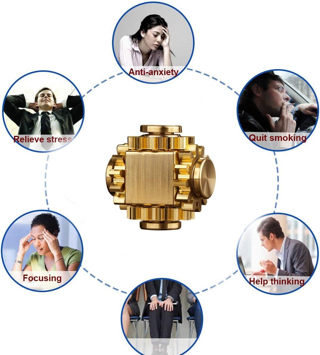 ADHIX ADXGLOW - Metal Fidget Spinner Gears Linkage Anti-Stress Relief Toy