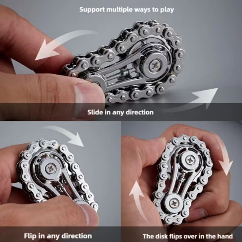 ADHIX ADXVORTEX - EDC Finger Gyro Toy Punk Style Metal Silent Spinner Chain