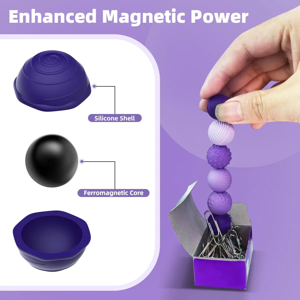 ADHIX ADXNOVA - Magnetic Adult Anti-Stress Ball Silicon Sensory Fidget Toy