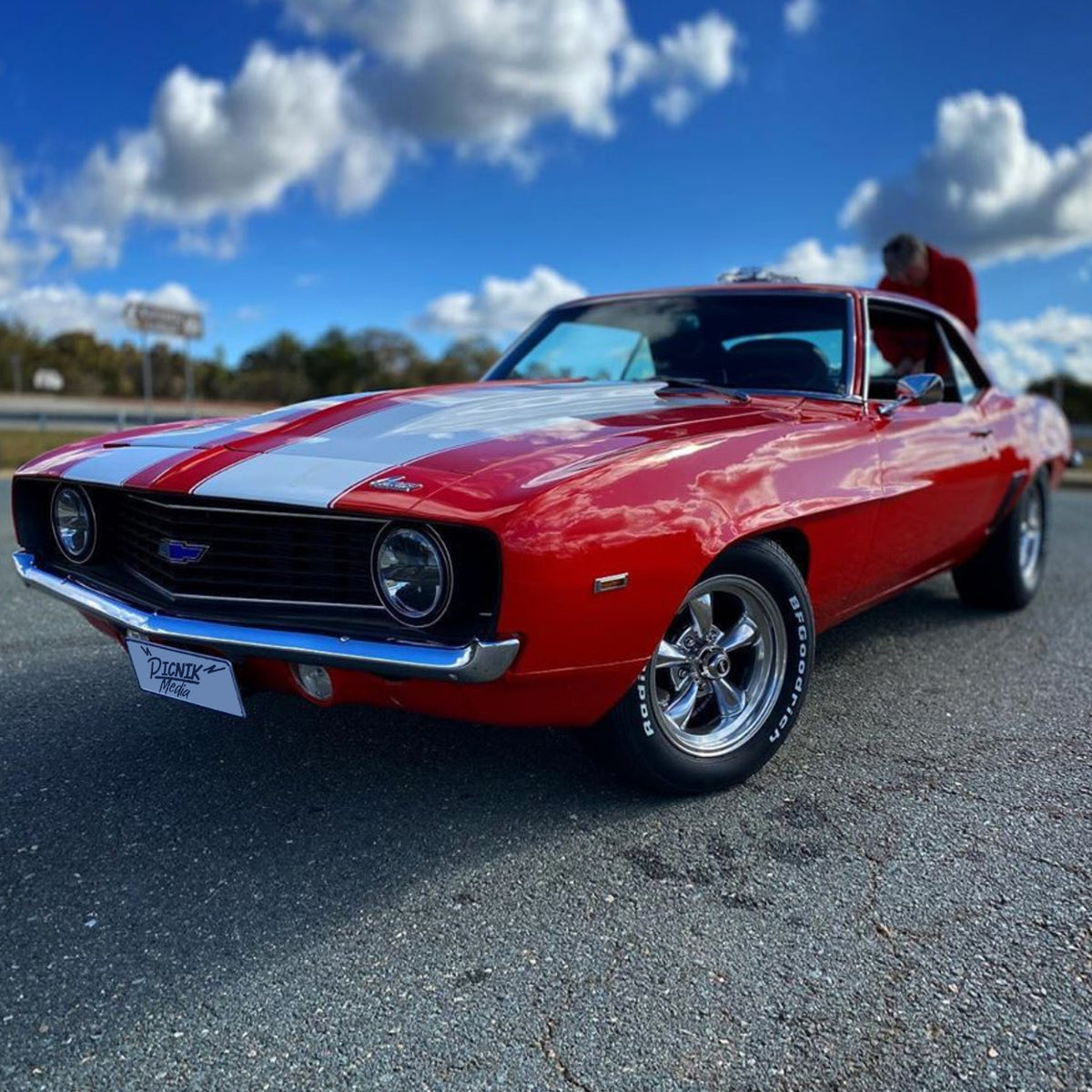 Red American muscle car of the type this Car Builders pack is made for