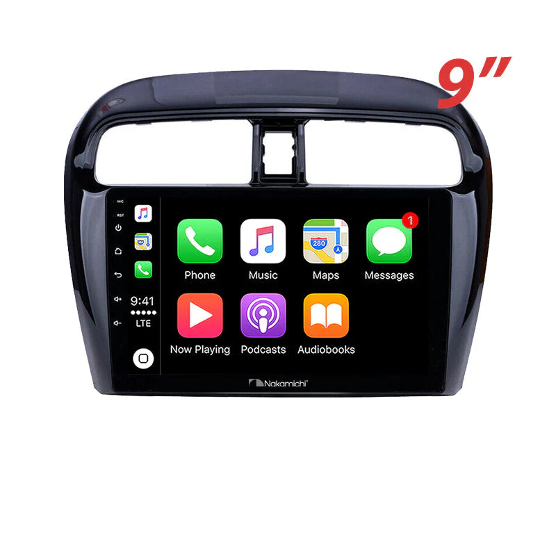 Nakamichi 9-Inch Android 13 Head Unit Wireless CarPlay Android Auto for Mitsubishi Mirage 2012+