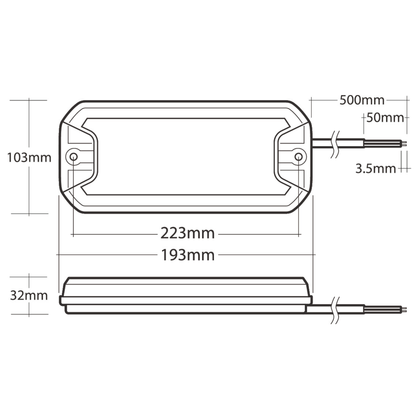 Narva 97202 Model 72 Rear Stop/Tail/Indicator Lamp With In-Built Retro Reflector, With 0.5M Of Cable