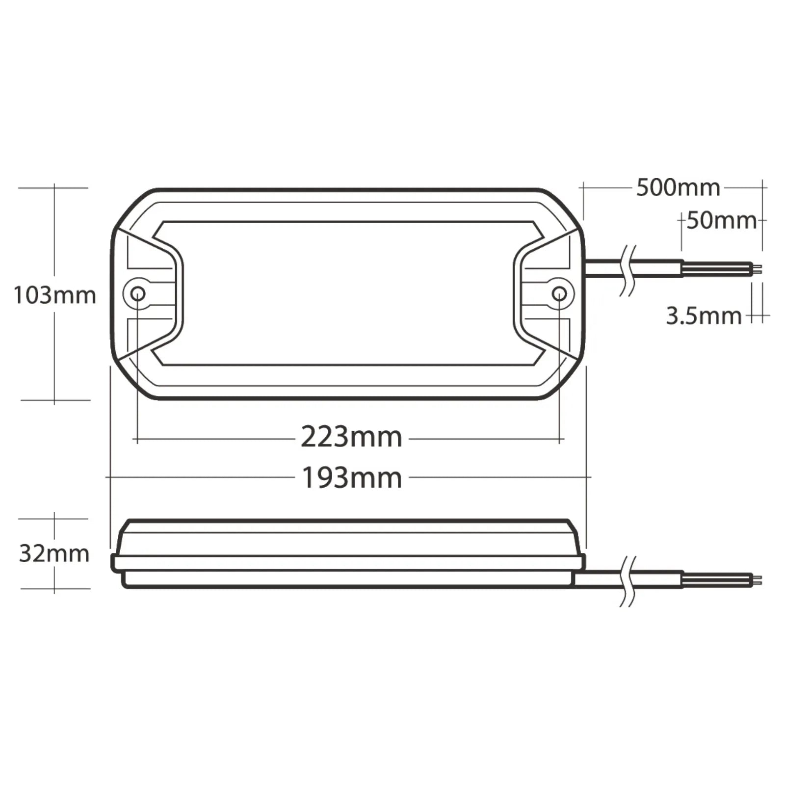 Narva 97202 Model 72 Rear Stop/Tail/Indicator Lamp With In-Built Retro Reflector, With 0.5M Of Cable