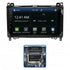 Aerpro 9-inch multimedia receiver with touchscreen display showing Apple CarPlay and Android Auto icons, plus inset image of unit installed in a vehicle dashboard.