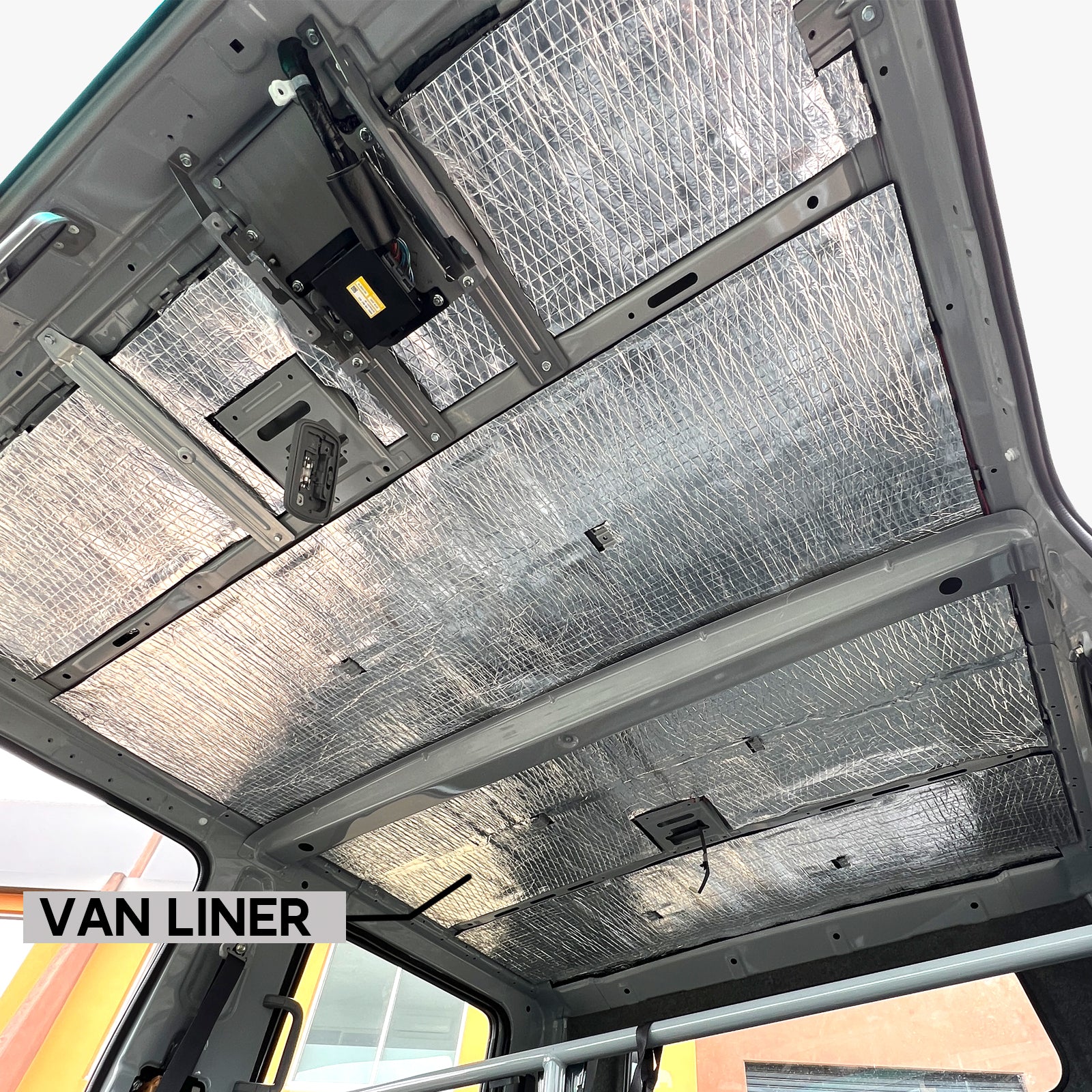NPS roof skin covered in silver Van Liner