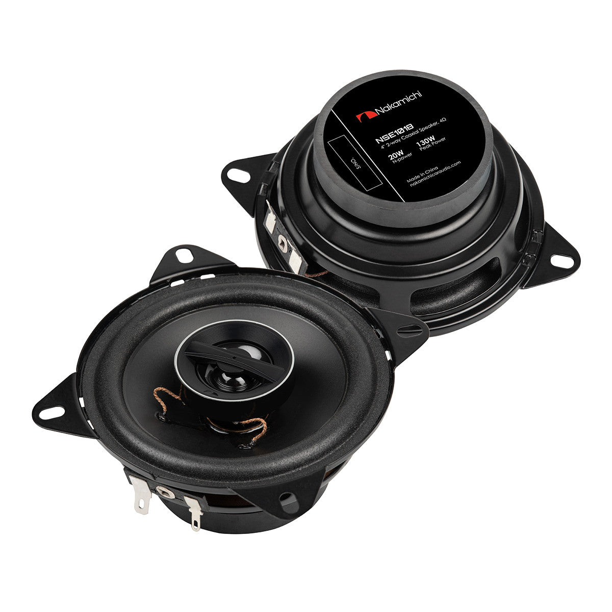 Nakamichi NSE1018 4" 2-Way Coaxial Speakers - 130W Shallow Mount