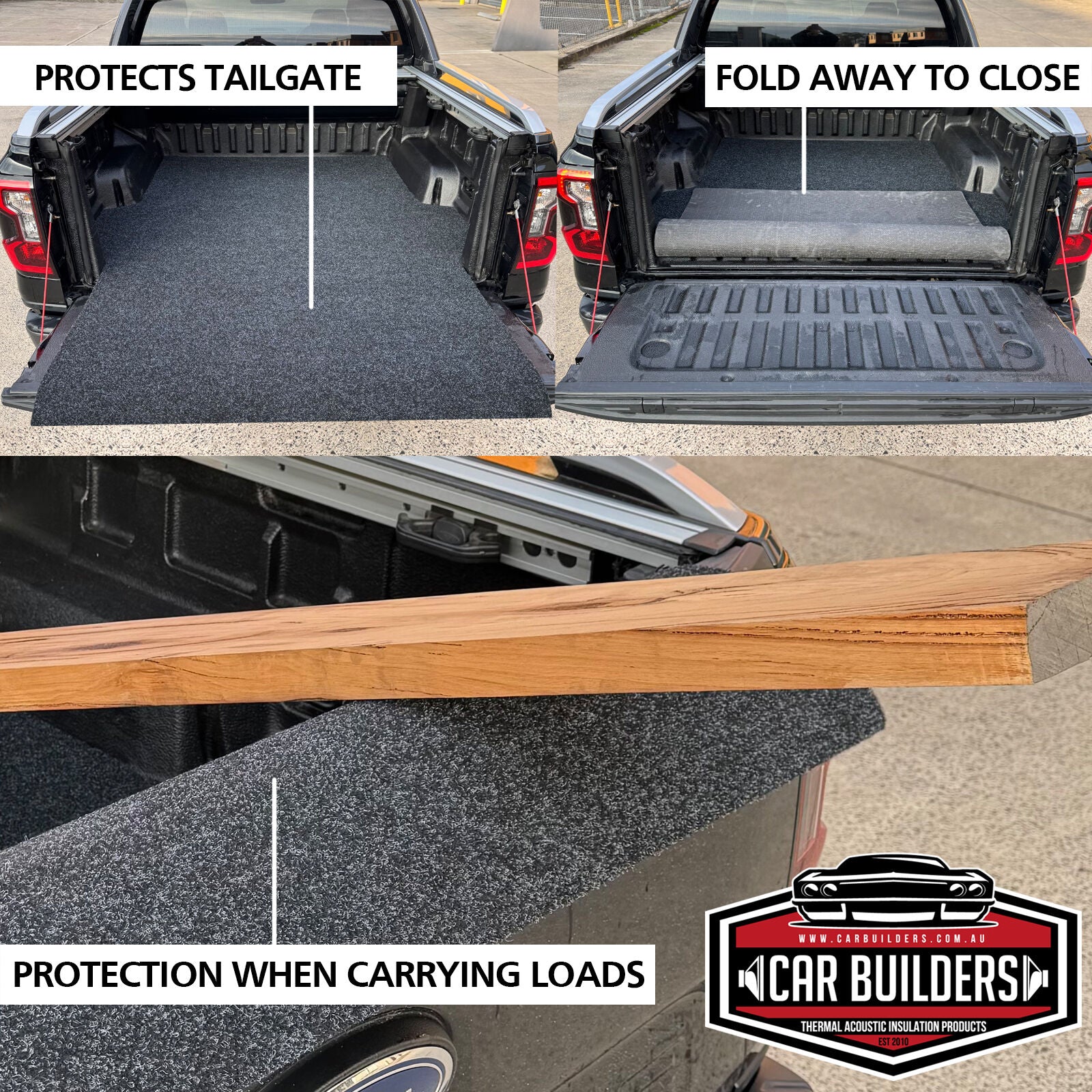 Tailgate flap version protecting the tailgate and folded away to close