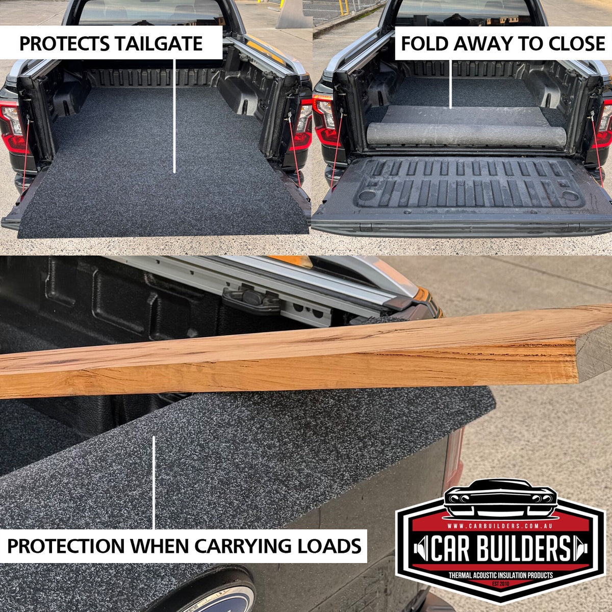 Tailgate flap version protecting the tailgate and folded away to close