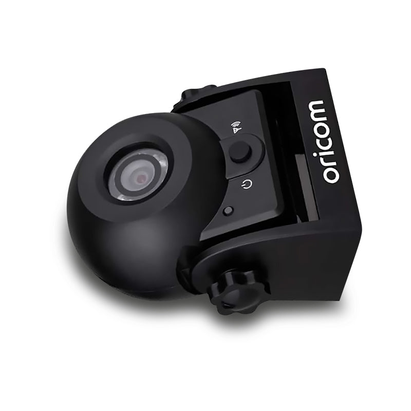 Oricom WRC001 wireless reversing camera featuring a sturdy magnetic base and front-facing control buttons, designed for easy setup and reliable performance.