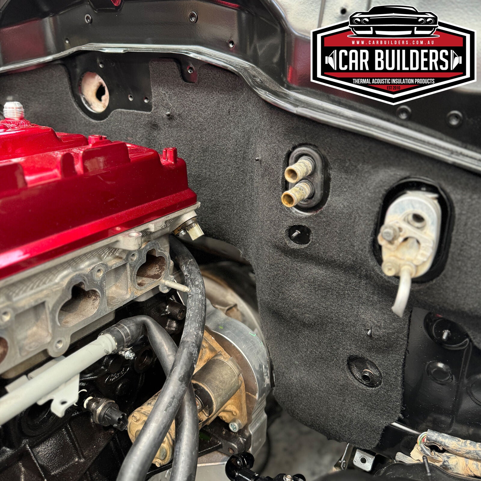 Car Builders firewall pad fitted in a Patrol engine bay