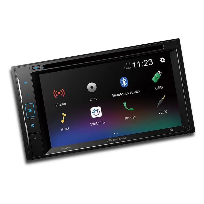Pioneer AVH-A245BT 6.2-inch touchscreen car stereo with Bluetooth and multimedia playback