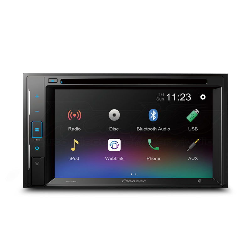 Pioneer AVH-A245BT 6.2-inch touchscreen multimedia AV receiver with Bluetooth, USB, radio, iPod, and smartphone connectivity