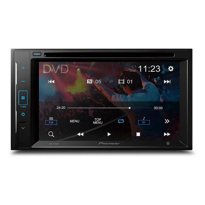Pioneer AVH-A245BT in-dash multimedia receiver with touchscreen display, Bluetooth, USB, and hands-free calling
