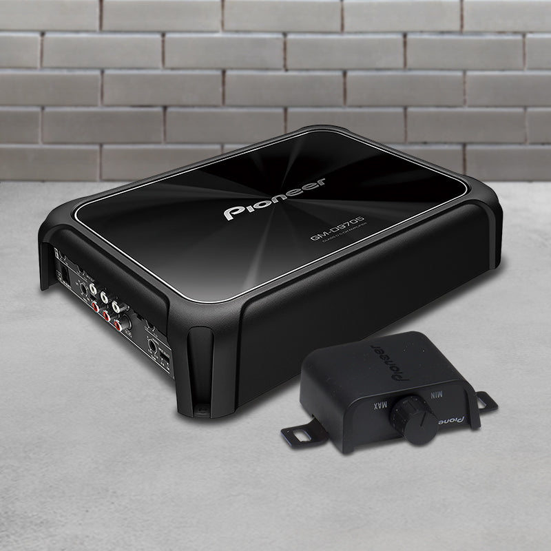 Pioneer GM-D9705 2000W Class-D 5 Channel Amplifier with a black color scheme. 