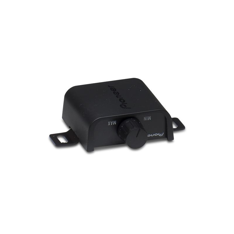 Pioneer GM-D9705 2000W Class-D 5 Channel Amplifier with a black color scheme. showing  boost remote.