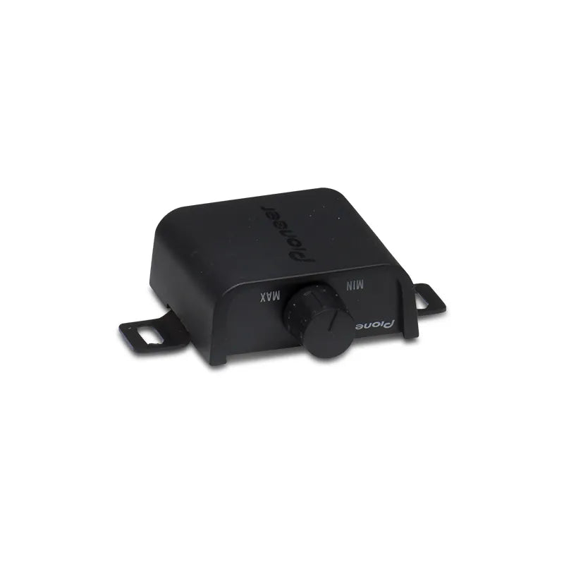 Pioneer GM-D9705 2000W Class-D 5 Channel Amplifier with a black color scheme. showing  boost remote.