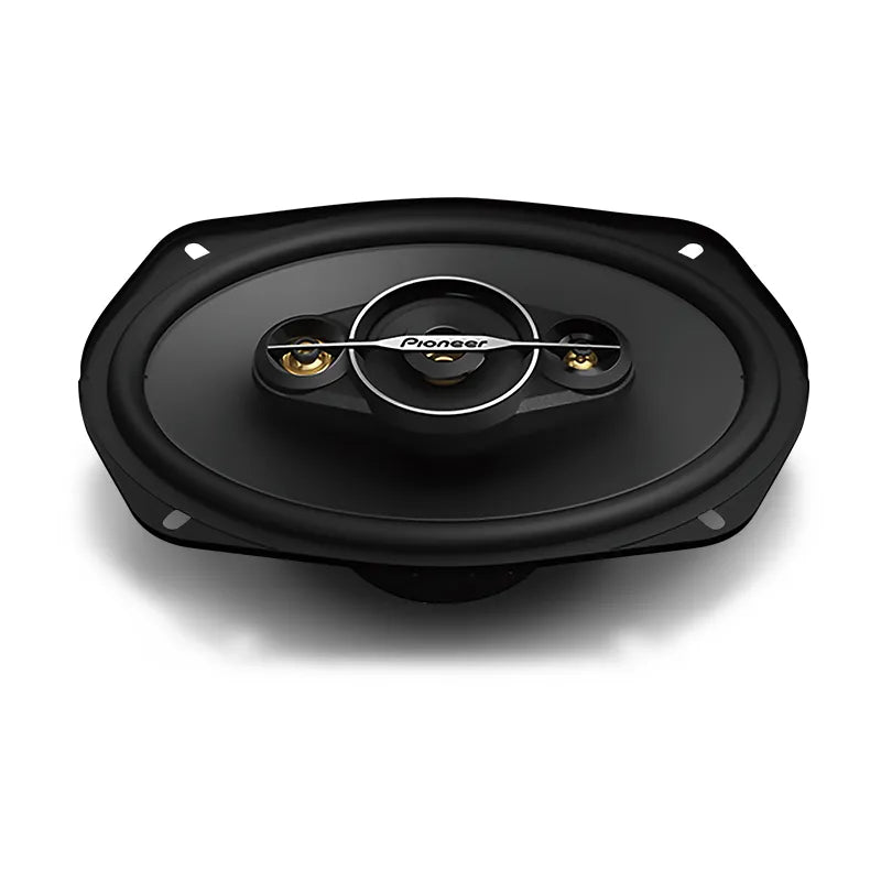 Single black Pioneer 6x9-inch 4-way coaxial car speaker featuring multi-driver design and centered Pioneer logo.