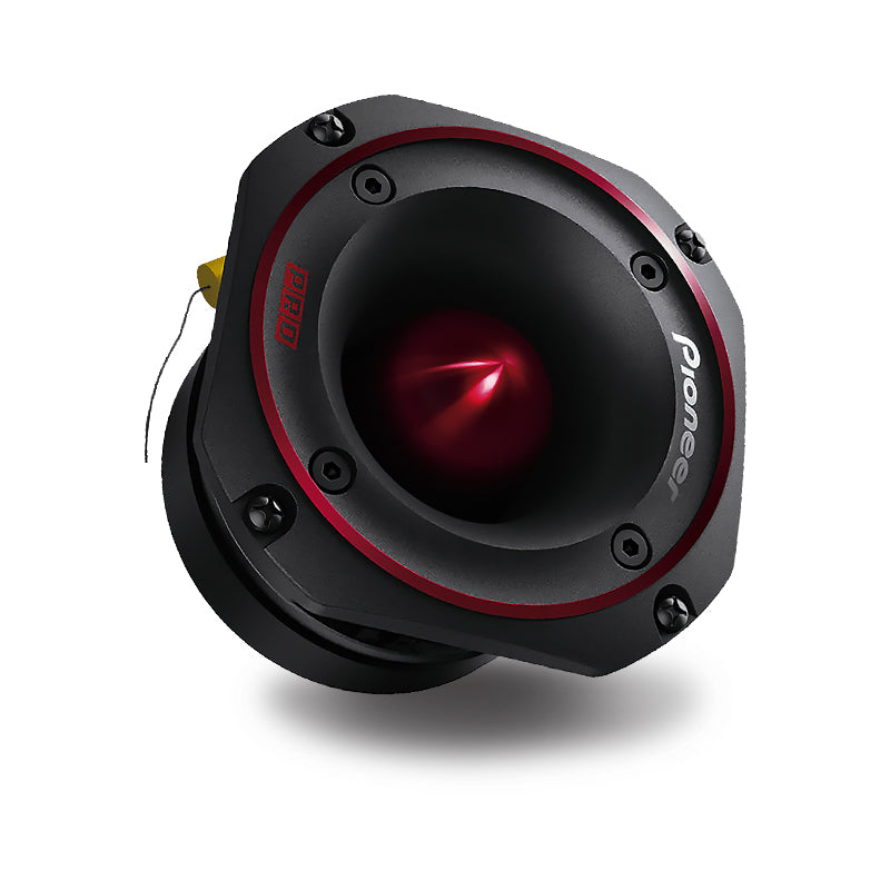 Pioneer 4-inch 600W bullet tweeter from the PRO Series, black with red details, built for professional high-frequency performance.